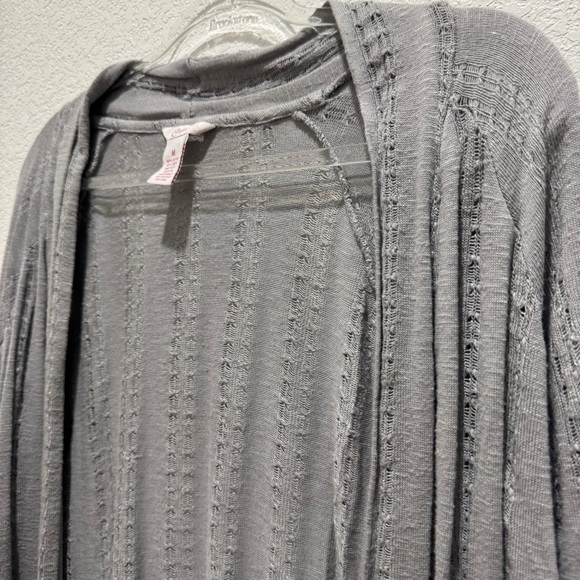 Candie’s Gray Lightweight Open Front Cardigan Sweater Women’s Medium - Picture 4 of 7
